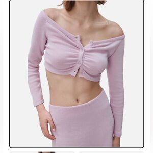 Zara women’s cropped cardigan in pink